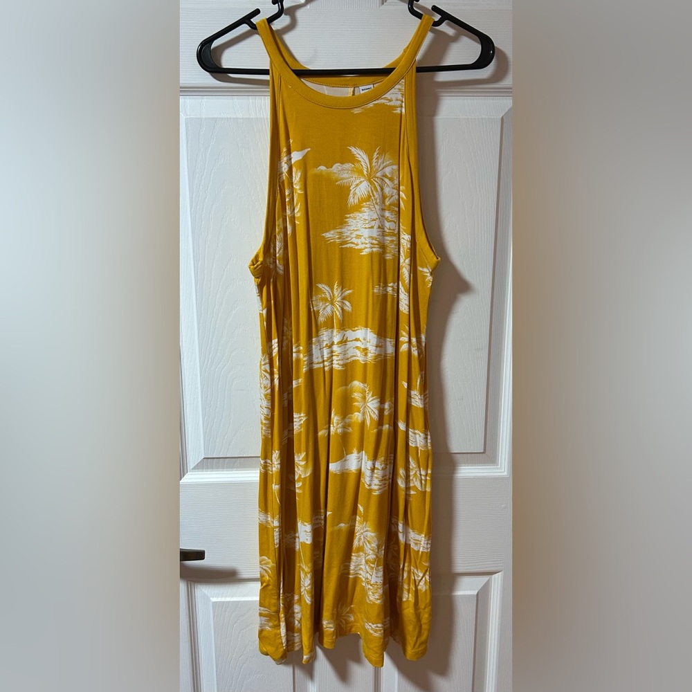 Old Navy Yellow Tropical Print Dress